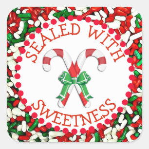 Sealed with Sweetness Candy Cane Holidays Stickers