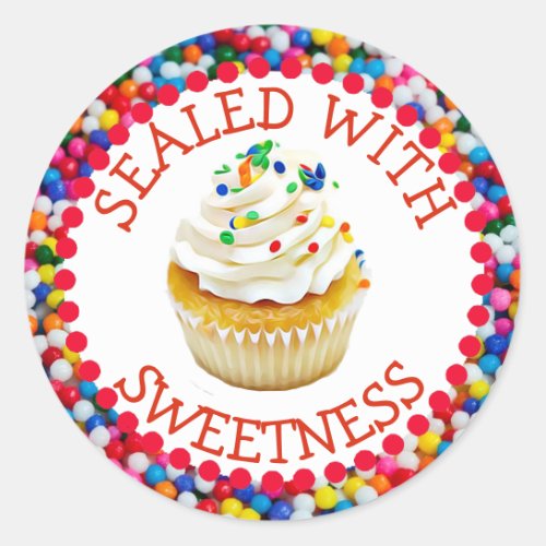 Sealed with Sweetness Vanilla Cupcake Stickers