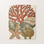 Sealife Collection Jigsaw Puzzle<br><div class="desc">This art print displays sharp,  vivid images with a high degree of color accuracy. Get your sealife collection today in this vintage print. It beautiful red coral reef and lovely starfish will go great on any product.</div>
