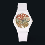 Sealife Collection Watch<br><div class="desc">This art print displays sharp,  vivid images with a high degree of color accuracy. Get your sealife collection today in this vintage print. It beautiful red coral reef and lovely starfish will go great on any product.</div>