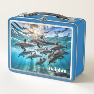 Sealife Dolphin Metal Lunch Box