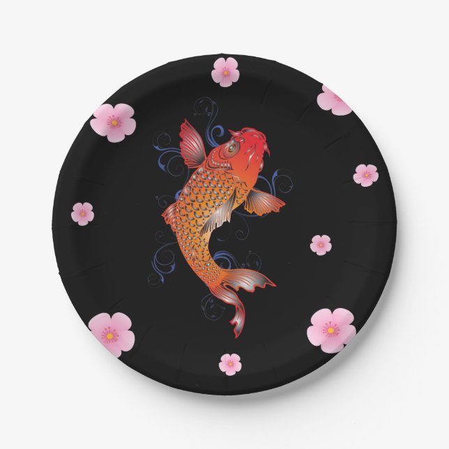 Sealife Fish Koi Paper Plates (Front)