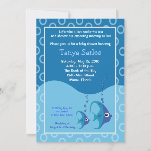 Sealife Fish Ocean 5x7 Baby Shower Invitation