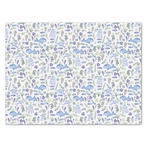 Sealife Modern Watercolor  Tissue Paper