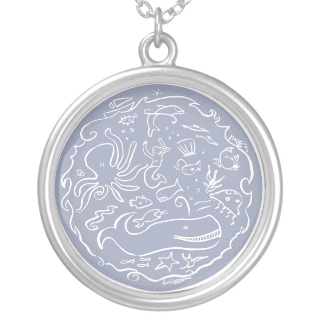 sealife silver plated necklace (Front)