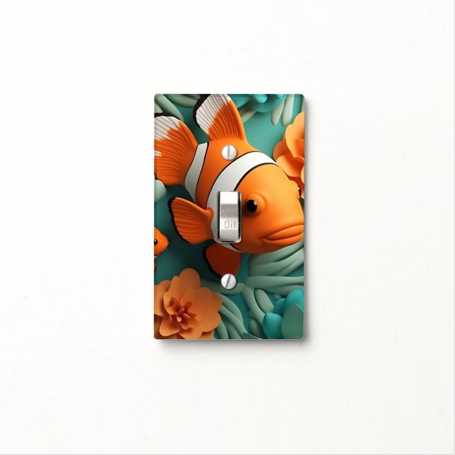 Sealife, Tropical Clown Fish Light Switch Cover (In Situ)