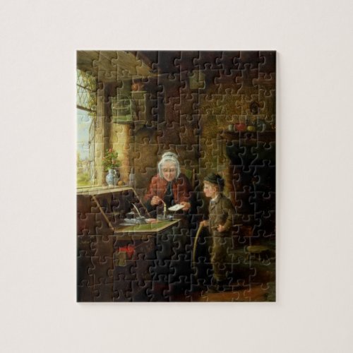 Sealing a Letter 1890 oil on panel Jigsaw Puzzle