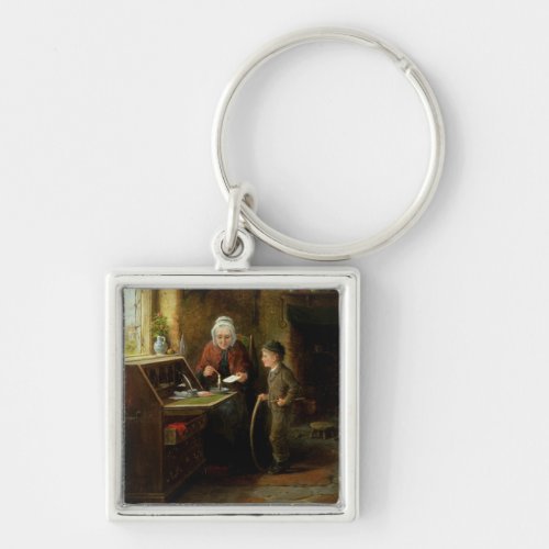 Sealing a Letter 1890 oil on panel Keychain