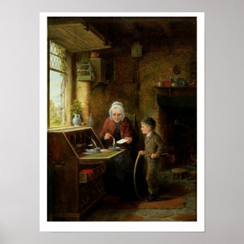Sealing a Letter 1890 oil on panel Poster