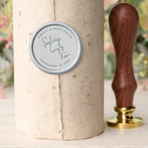Sealing Love’s Vow Script Names Wedding Date Wax Seal Stamp