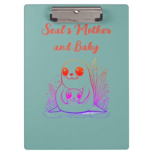 Seals Mother and Baby Clipboard