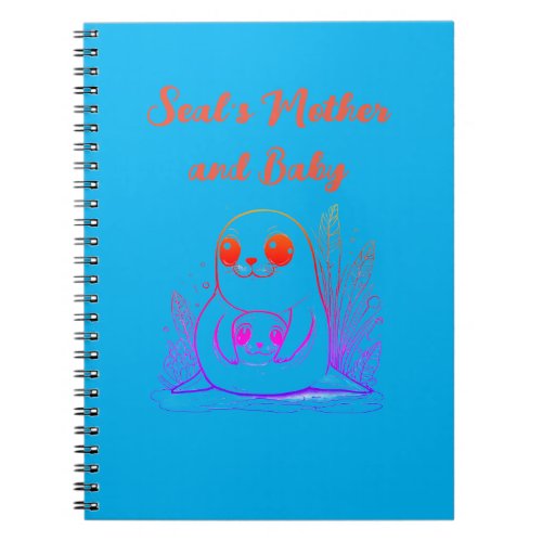 Seals Mother and Baby Spiral Photo Notebook