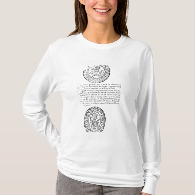 Seals of Hugues Capet  and Robert II  the Pious T-Shirt (Front)