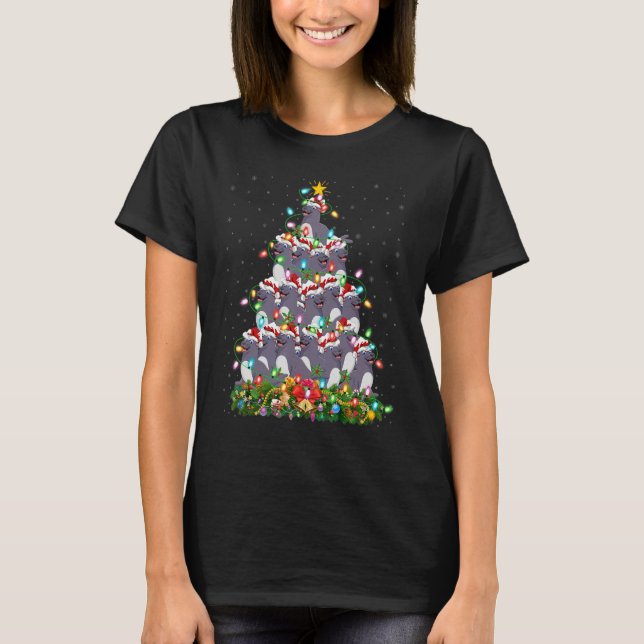 Seals  Xmas Lights Santa Seals Christmas Tree T-Shirt (Front)