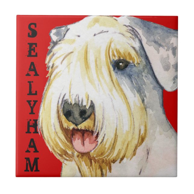 Sealyham Terrier Color Block Ceramic Tile (Front)