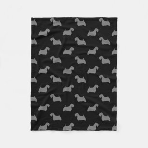 Sealyham Terrier Dog Breed Silhouettes Pattern Fleece Blanket