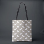 Sealyham Terrier Dog Breed Silhouettes Pattern Tote Bag<br><div class="desc">Sealyham Terrier Silhouettes Patterned Bag. A cool and fashionable tote bag for your grocery shopping, pet supplies, extra towels for the dog beach, and stuff for all your fun adventures. Makes a perfect gift for anyone who loves a Sealyham. Check out Jenn's Doodle World for even more pet lover's tote...</div>