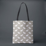 Sealyham Terrier Dog Breed Silhouettes Pattern Tote Bag<br><div class="desc">Sealyham Terrier Silhouettes Patterned Bag. A cool and fashionable tote bag for your grocery shopping, pet supplies, extra towels for the dog beach, and stuff for all your fun adventures. Makes a perfect gift for anyone who loves a Sealyham. Check out Jenn's Doodle World for even more pet lover's tote...</div>