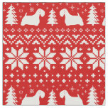 Sealyham Terrier Dog Silhouettes Christmas Holiday Fabric