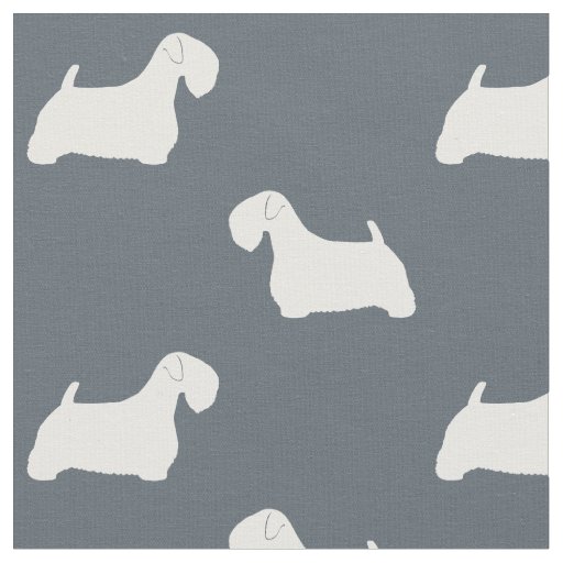 Sealyham Terrier Dog Silhouettes Patterned Fabric