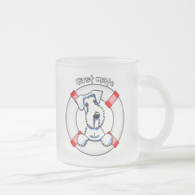 Sealyham Terrier First Mate Frosted Glass Coffee Mug (Right)