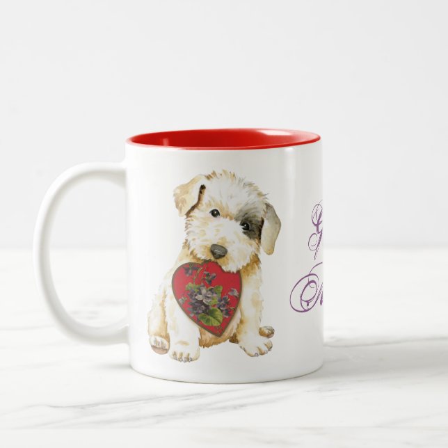 Sealyham Terrier Heart Mom Two-Tone Coffee Mug (Left)