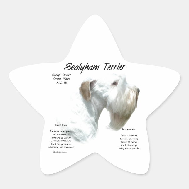 Sealyham Terrier History Star Sticker (Front)
