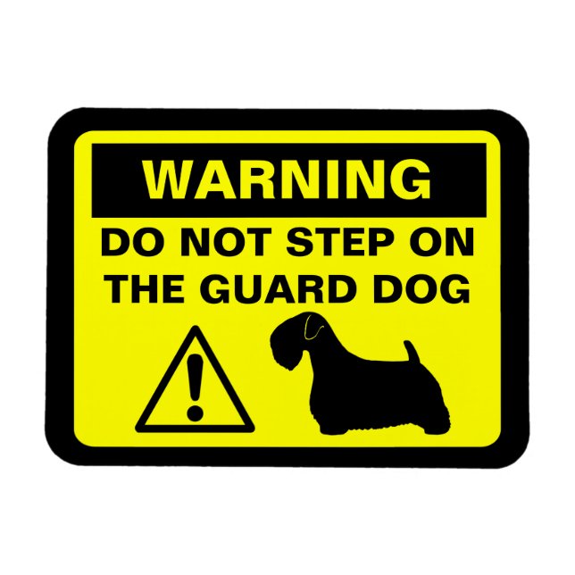 Sealyham Terrier Humorous Guard Dog Warning Magnet (Horizontal)