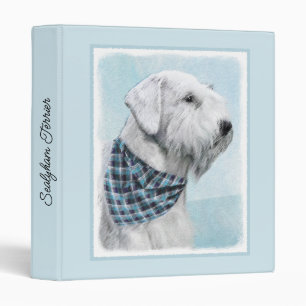 Sealyham Terrier Painting - Cute Original Dog Art  3 Ring Binder