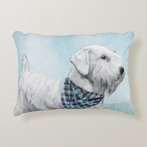 Sealyham Terrier Painting _ Cute Original Dog Art Accent Pillow