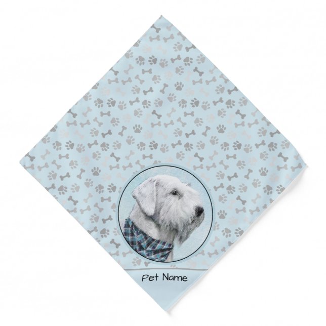 Sealyham Terrier Painting Cute Original Dog Art Bandana (Front)