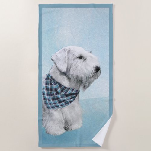 Sealyham Terrier Painting _ Cute Original Dog Art Beach Towel