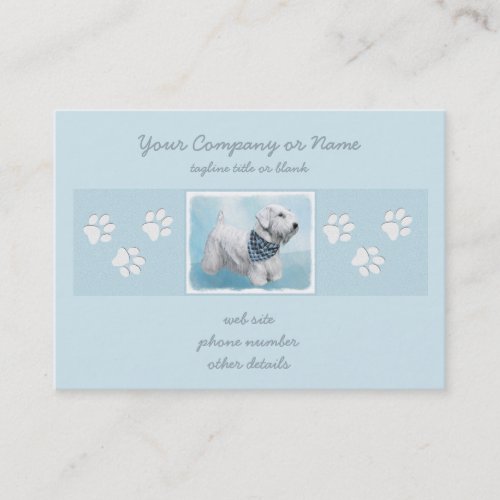 Sealyham Terrier Painting _ Cute Original Dog Art Business Card