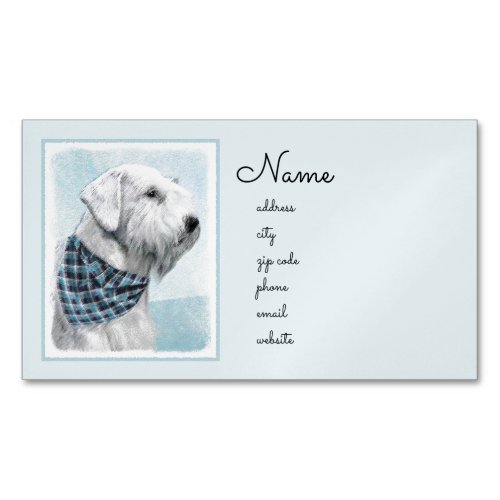 Sealyham Terrier Painting _ Cute Original Dog Art Business Card Magnet