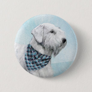 Sealyham Terrier Painting - Cute Original Dog Art Button