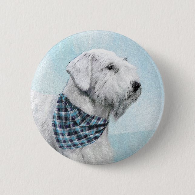 Sealyham Terrier Painting - Cute Original Dog Art Button (Front)