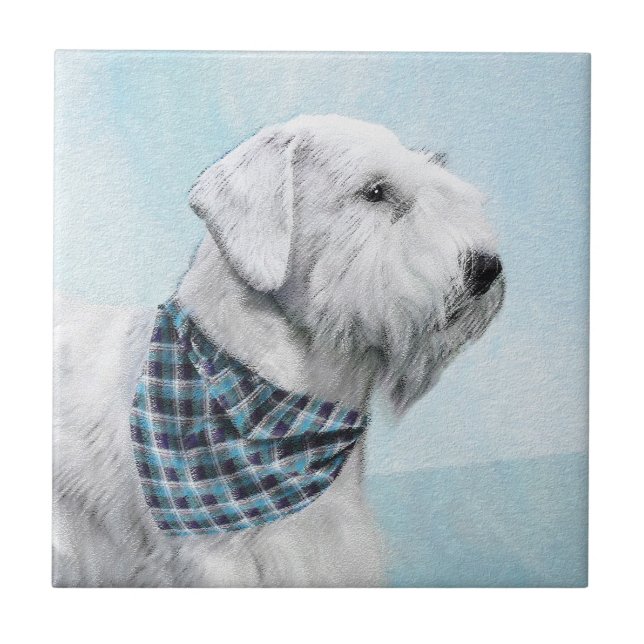 Sealyham Terrier Painting - Cute Original Dog Art Ceramic Tile (Front)