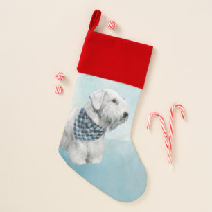 Sealyham Terrier Painting - Cute Original Dog Art Christmas Stocking