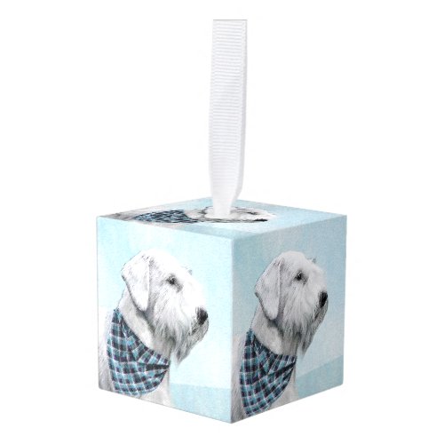Sealyham Terrier Painting _ Cute Original Dog Art Cube Ornament