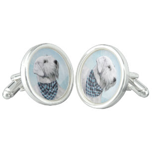 Sealyham Terrier Painting - Cute Original Dog Art Cufflinks