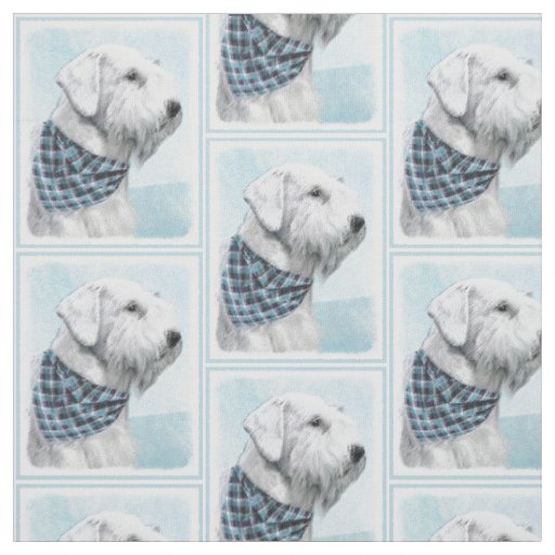 Sealyham Terrier Painting - Cute Original Dog Art Fabric