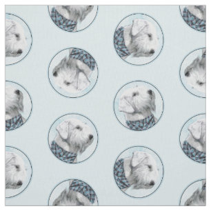 Sealyham Terrier Painting Cute Original Dog Art Fabric