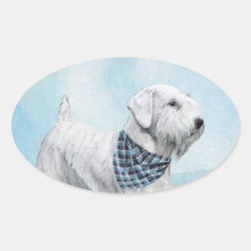 Sealyham Terrier Painting _ Cute Original Dog Art Oval Sticker