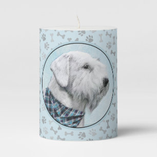 Sealyham Terrier Painting - Cute Original Dog Art Pillar Candle