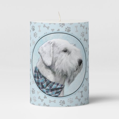Sealyham Terrier Painting _ Cute Original Dog Art Pillar Candle