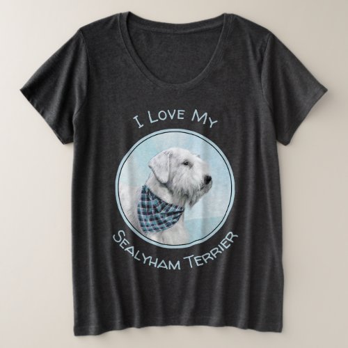 Sealyham Terrier Painting _ Cute Original Dog Art Plus Size T_Shirt