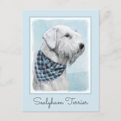 Sealyham Terrier Painting _ Cute Original Dog Art Postcard