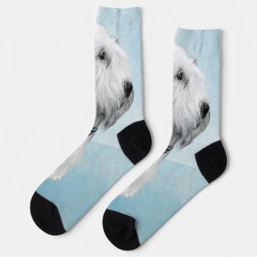 Sealyham Terrier Painting _ Cute Original Dog Art Socks