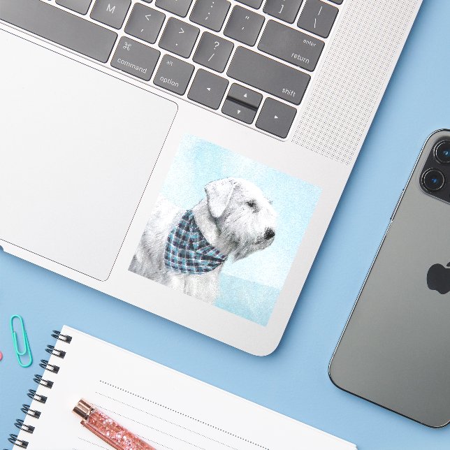Sealyham Terrier Painting - Cute Original Dog Art Sticker (Laptop w/ iPhone)