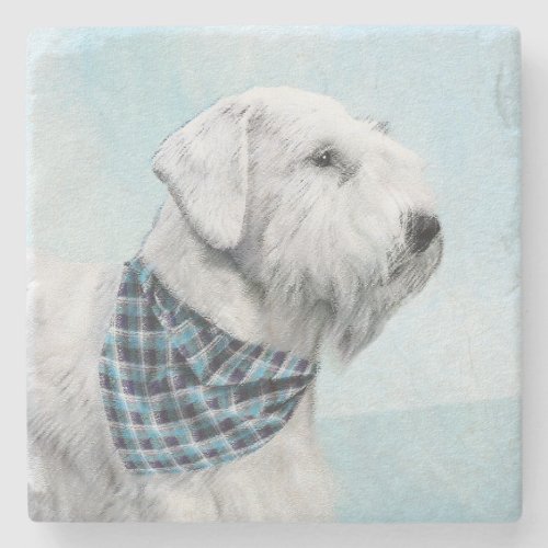 Sealyham Terrier Painting _ Cute Original Dog Art Stone Coaster